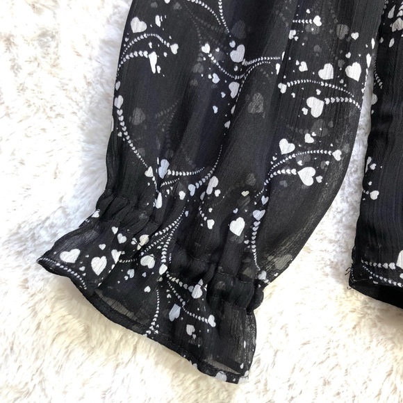 Loft Heart Ruffle Tie Neck Blouse - Picture 7 of 12